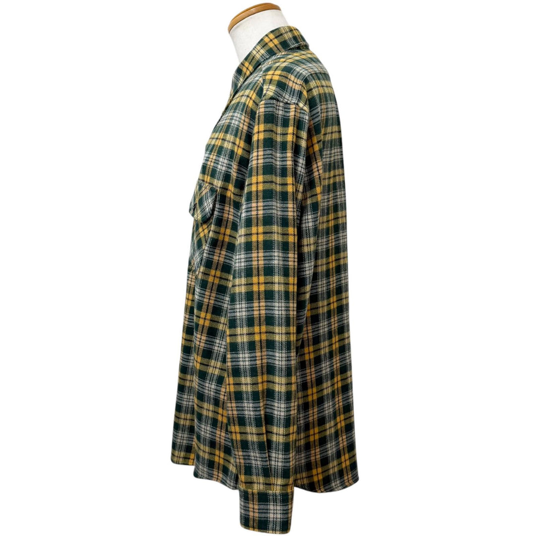 未使用品□CELINE セリーヌ 22AW 2C574954R チェック柄 ルーズランバージャック 長袖 ネルシャツ グリーン イタリア製 正規品 メンズ 41