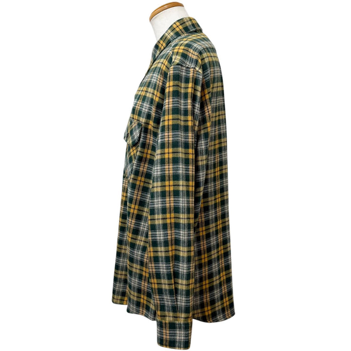 未使用品□CELINE セリーヌ 22AW 2C574954R チェック柄 ルーズランバージャック 長袖 ネルシャツ グリーン イタリア製 正規品 メンズ 41