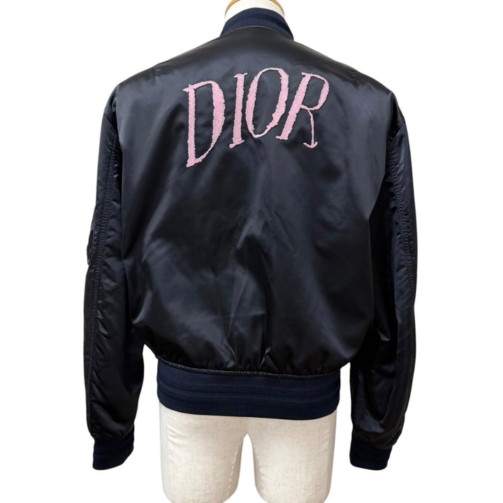 極美品□DIOR ディオール オム 943C439B4716 アレックスフォクストン サドルポケット バックロゴ刺繍 ボンバージャケット 48 伊製 正規品