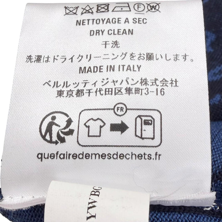 極美品□BERLUTI ベルルッティ R23KRL198YWBG Wool Scritto Crewneck Sweater カリグラフィ セーター ネイビー M イタリア製 正規品