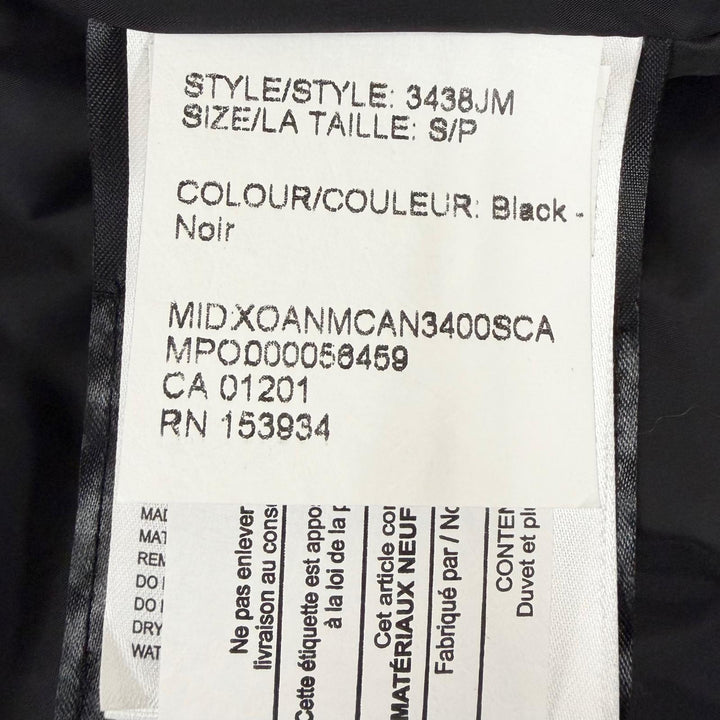 極美品□CANADA GOOSE カナダグース 3438JM JASPER ジャスパー フーデッド ダウンジャケット ブラック S カナダ製 正規品 メンズ