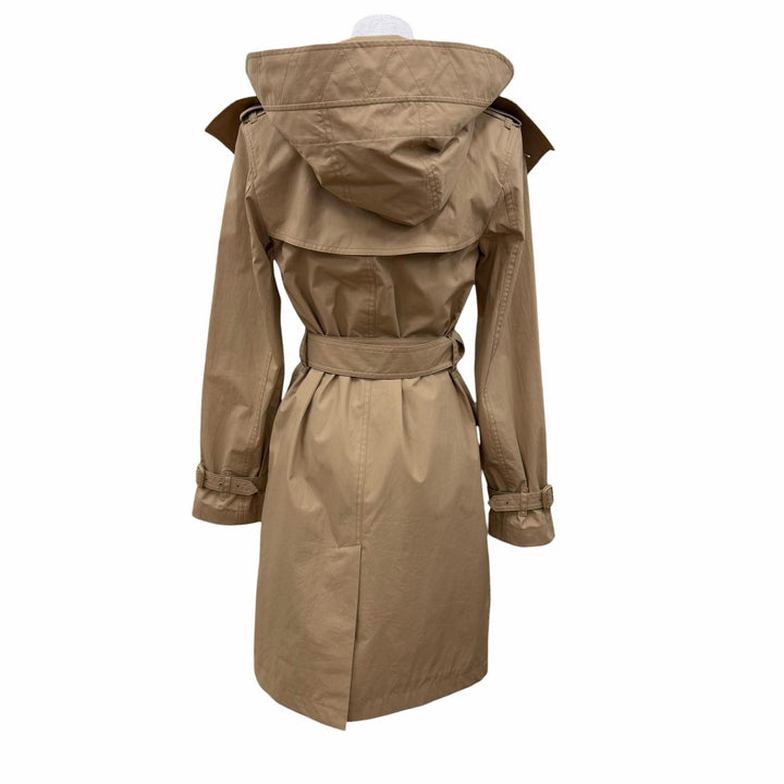 未使用品☆BURBERRY バーバリー 8112223 コットン100％ 裏地ノバチェック柄 フード付 トレンチコート ベージュ 36 正規品 レディース