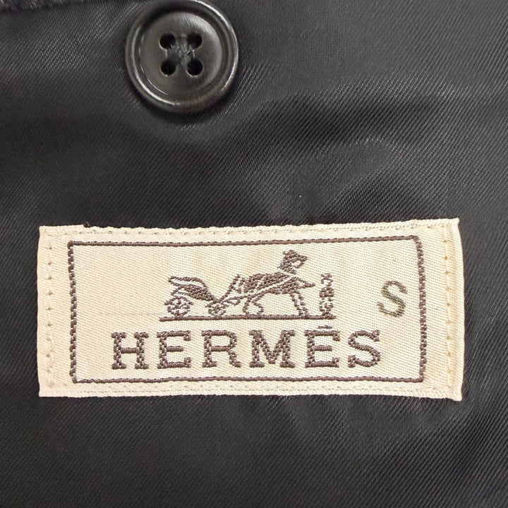 極美品□HERMES エルメス G9868Z カシミヤ96％ シングル テーラードジャケット ブレザー チャコールグレー 44 イタリア製 正規品 メンズ