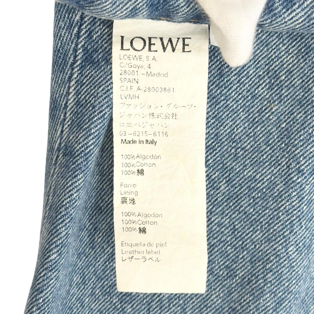 【ドンドン見直し】良品 ●LOEWE ロエベ H2272440IB ボタンフライ レザーパッチ フィッシャーマンデニム パンツ インディゴ 46 正規品