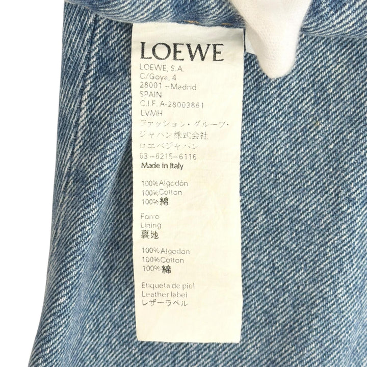 【ドンドン見直し】良品 ●LOEWE ロエベ H2272440IB ボタンフライ レザーパッチ フィッシャーマンデニム パンツ インディゴ 46 正規品