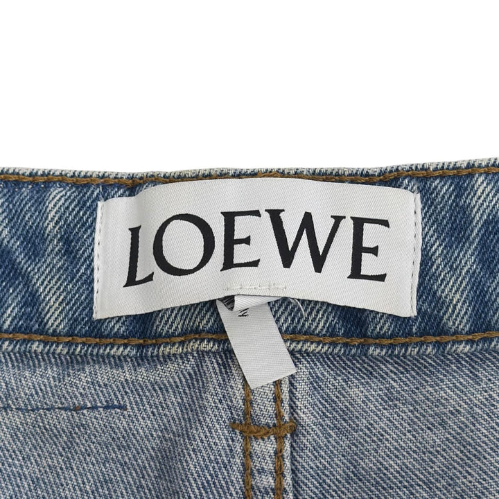 【ドンドン見直し】良品 ●LOEWE ロエベ H2272440IB ボタンフライ レザーパッチ フィッシャーマンデニム パンツ インディゴ 46 正規品