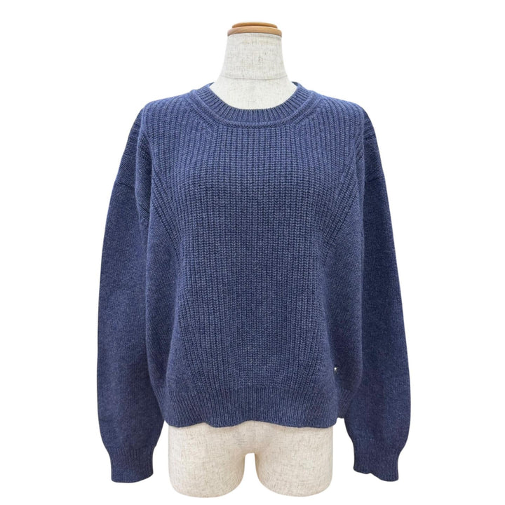 未使用品△HERMES エルメス 24AW 4H2601D1 カシミヤ100％ カナディアンボタン 長袖 ニット セーター ネイビー 38 イギリス製 正規品 箱付