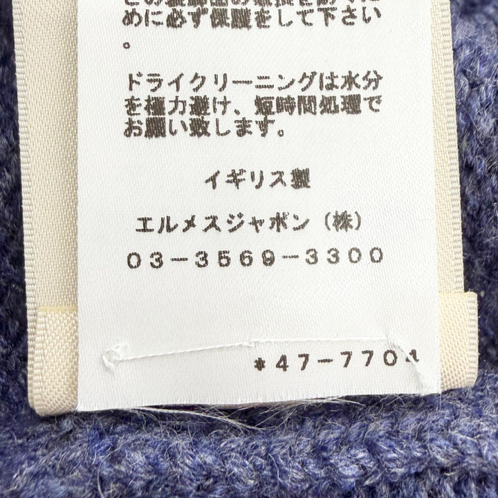 未使用品△HERMES エルメス 24AW 4H2601D1 カシミヤ100％ カナディアンボタン 長袖 ニット セーター ネイビー 38 イギリス製 正規品 箱付