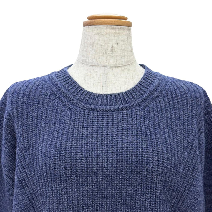 未使用品△HERMES エルメス 24AW 4H2601D1 カシミヤ100％ カナディアンボタン 長袖 ニット セーター ネイビー 38 イギリス製 正規品 箱付