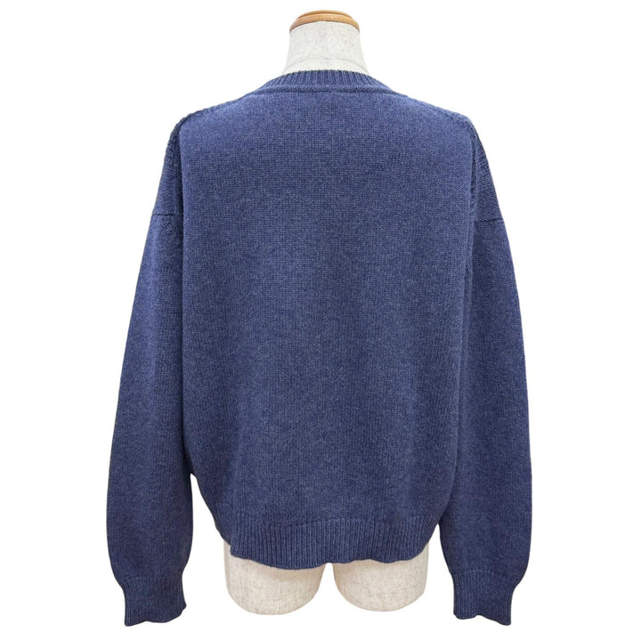 未使用品△HERMES エルメス 24AW 4H2601D1 カシミヤ100％ カナディアンボタン 長袖 ニット セーター ネイビー 38 イギリス製 正規品 箱付