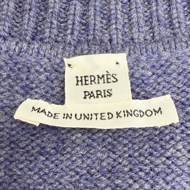 未使用品△HERMES エルメス 24AW 4H2601D1 カシミヤ100％ カナディアンボタン 長袖 ニット セーター ネイビー 38 イギリス製 正規品 箱付