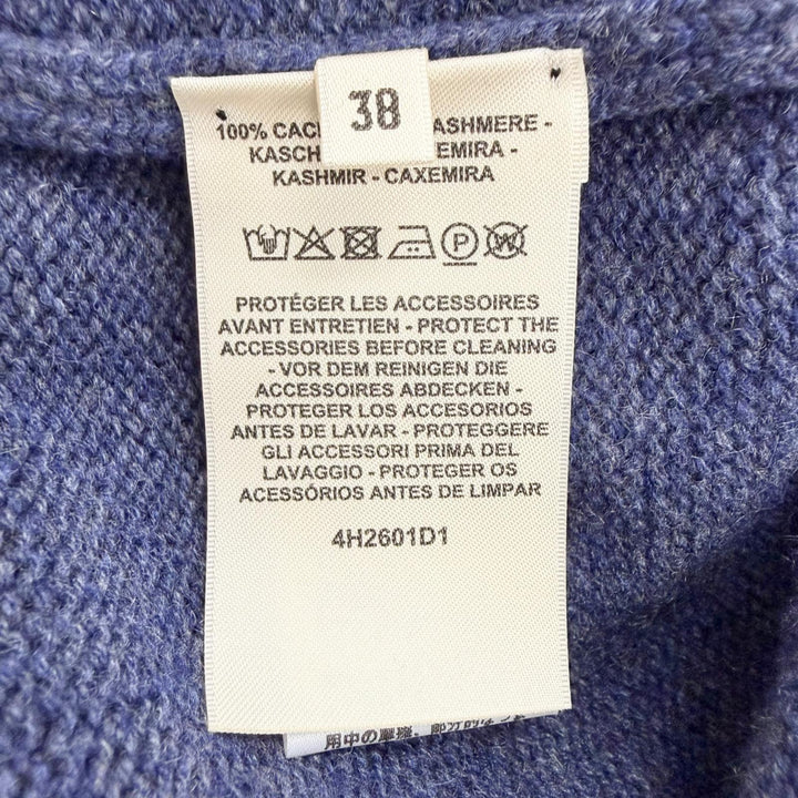 未使用品△HERMES エルメス 24AW 4H2601D1 カシミヤ100％ カナディアンボタン 長袖 ニット セーター ネイビー 38 イギリス製 正規品 箱付