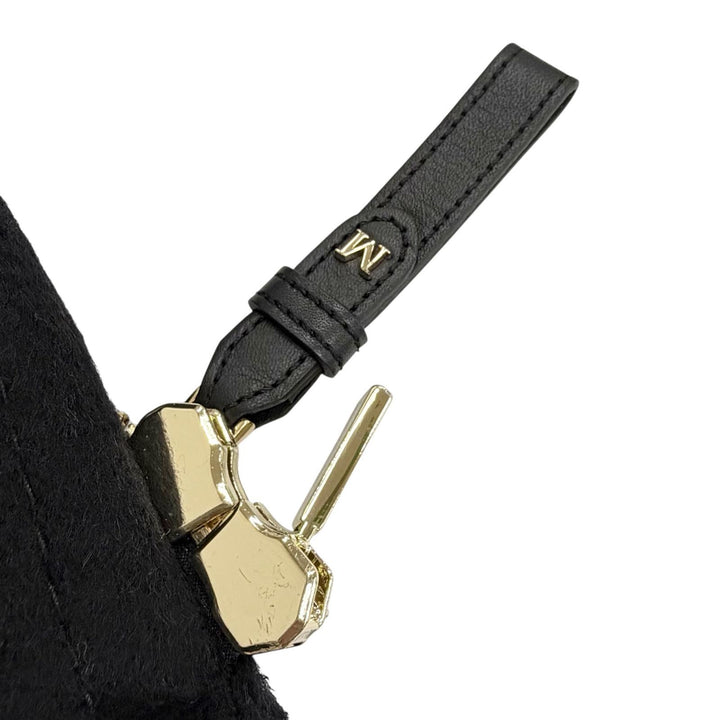 極美品△Max Mara マックスマーラ 2023年 23473613336 テディベア アルパカ ウール ZIP UP ジャケット ポンチョ ブラック SM 正規品 伊製