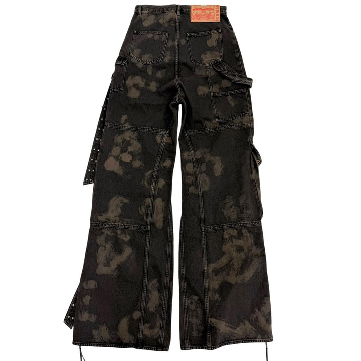 極美品□EGONlab エゴンラボ 24AW AW24 DN 002 B DENIM CARGO ELEV ATED コットン デニムカーゴパンツ ブラック(ブラウン寄り) S メンズ