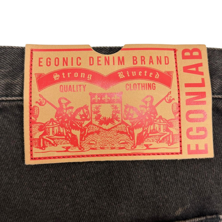極美品□EGONlab エゴンラボ 24AW AW24 DN 002 B DENIM CARGO ELEV ATED コットン デニムカーゴパンツ ブラック(ブラウン寄り) S メンズ
