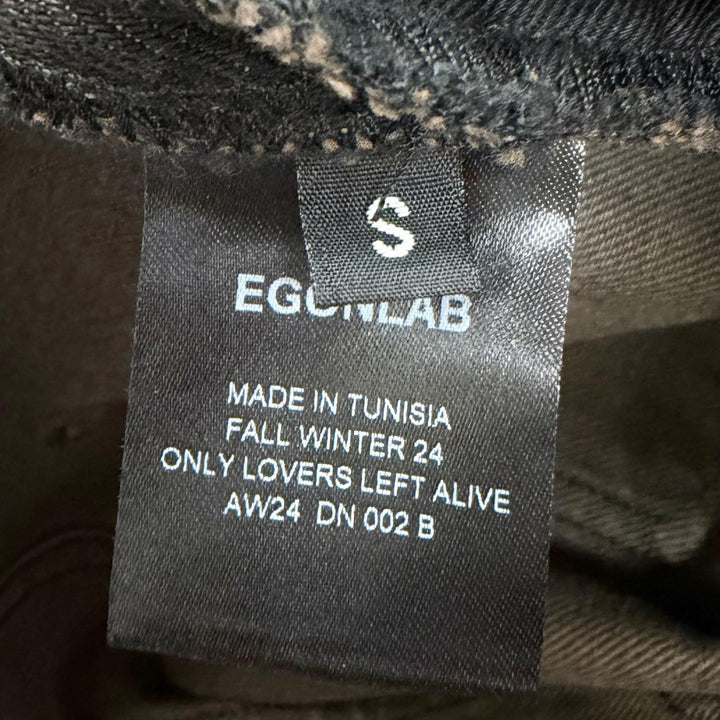 極美品□EGONlab エゴンラボ 24AW AW24 DN 002 B DENIM CARGO ELEV ATED コットン デニムカーゴパンツ ブラック(ブラウン寄り) S メンズ