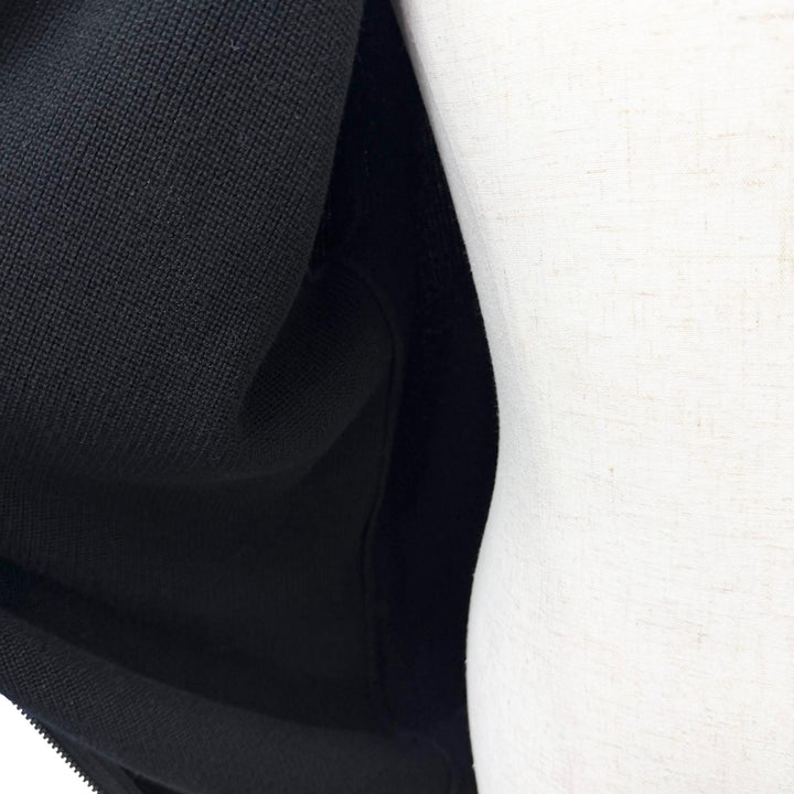 美品□STONE ISLAND ストーンアイランド RIBBED SOFT ORIGINAL COTTON ロゴワッペン ドライバーズニット ブルゾン ブラック XL 正規品