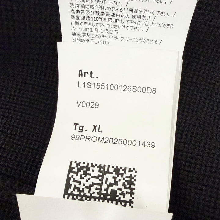 美品□STONE ISLAND ストーンアイランド RIBBED SOFT ORIGINAL COTTON ロゴワッペン ドライバーズニット ブルゾン ブラック XL 正規品