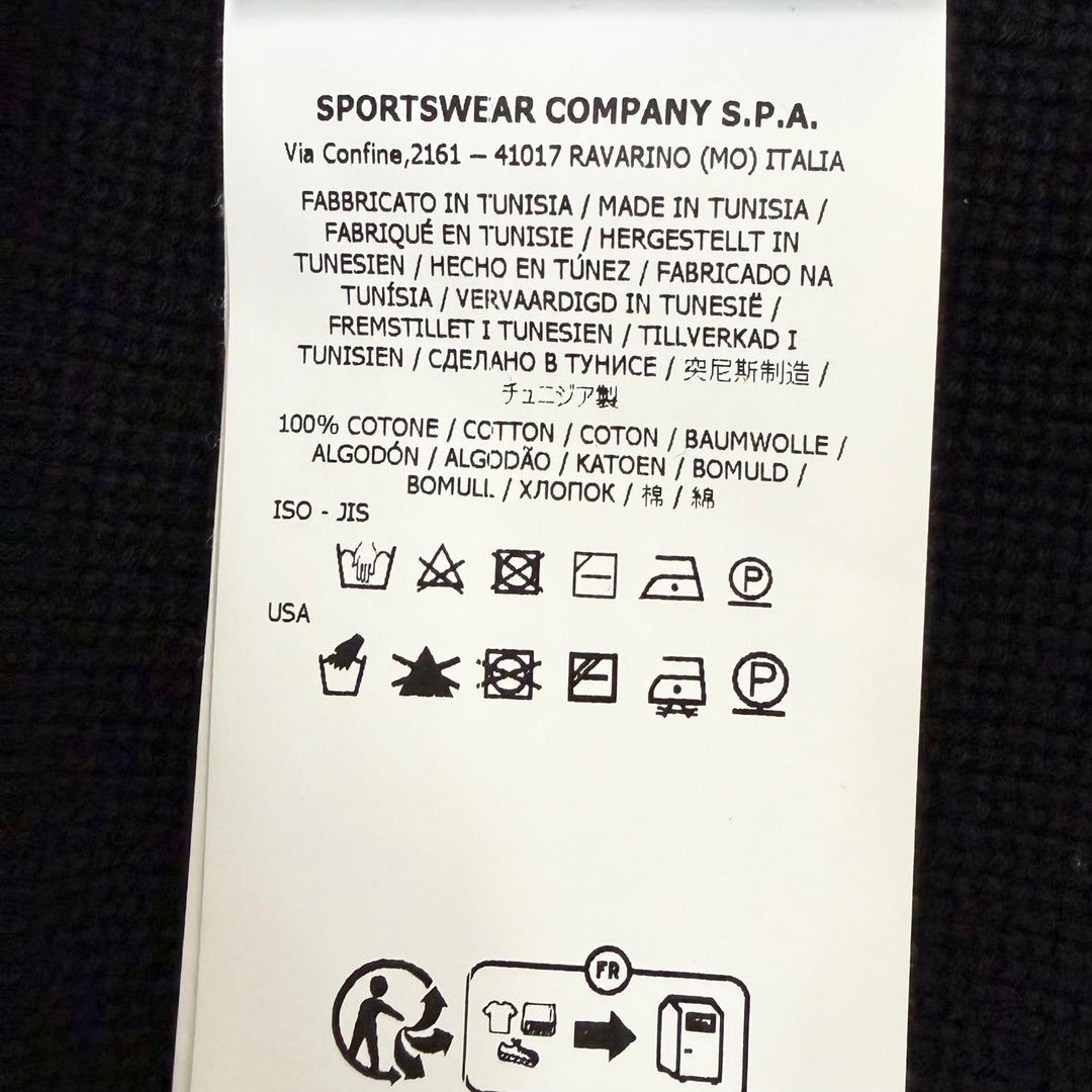 美品□STONE ISLAND ストーンアイランド RIBBED SOFT ORIGINAL COTTON ロゴワッペン ドライバーズニット ブルゾン ブラック XL 正規品