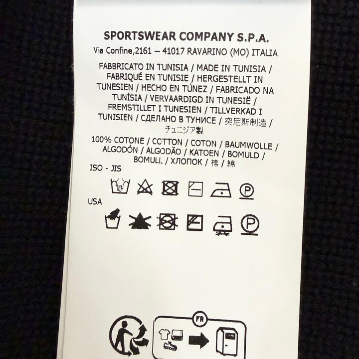 美品□STONE ISLAND ストーンアイランド RIBBED SOFT ORIGINAL COTTON ロゴワッペン ドライバーズニット ブルゾン ブラック XL 正規品