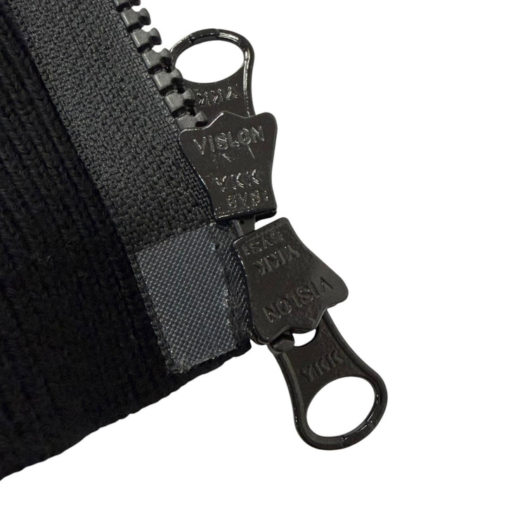 美品□STONE ISLAND ストーンアイランド RIBBED SOFT ORIGINAL COTTON ロゴワッペン ドライバーズニット ブルゾン ブラック XL 正規品