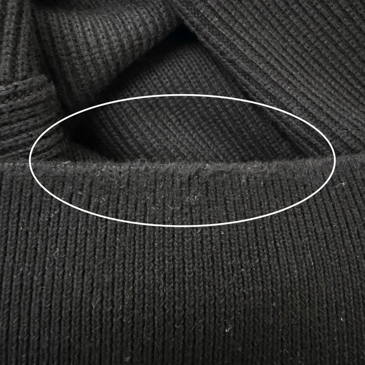 美品□STONE ISLAND ストーンアイランド RIBBED SOFT ORIGINAL COTTON ロゴワッペン ドライバーズニット ブルゾン ブラック XL 正規品