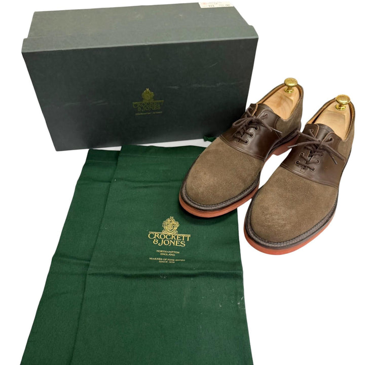 美品□CROCKETT&amp;JONES クロケットアンドジョーンズ 20322A PENN スウェードレザー 378ラスト ドレスシューズ ブラウン イングランド製