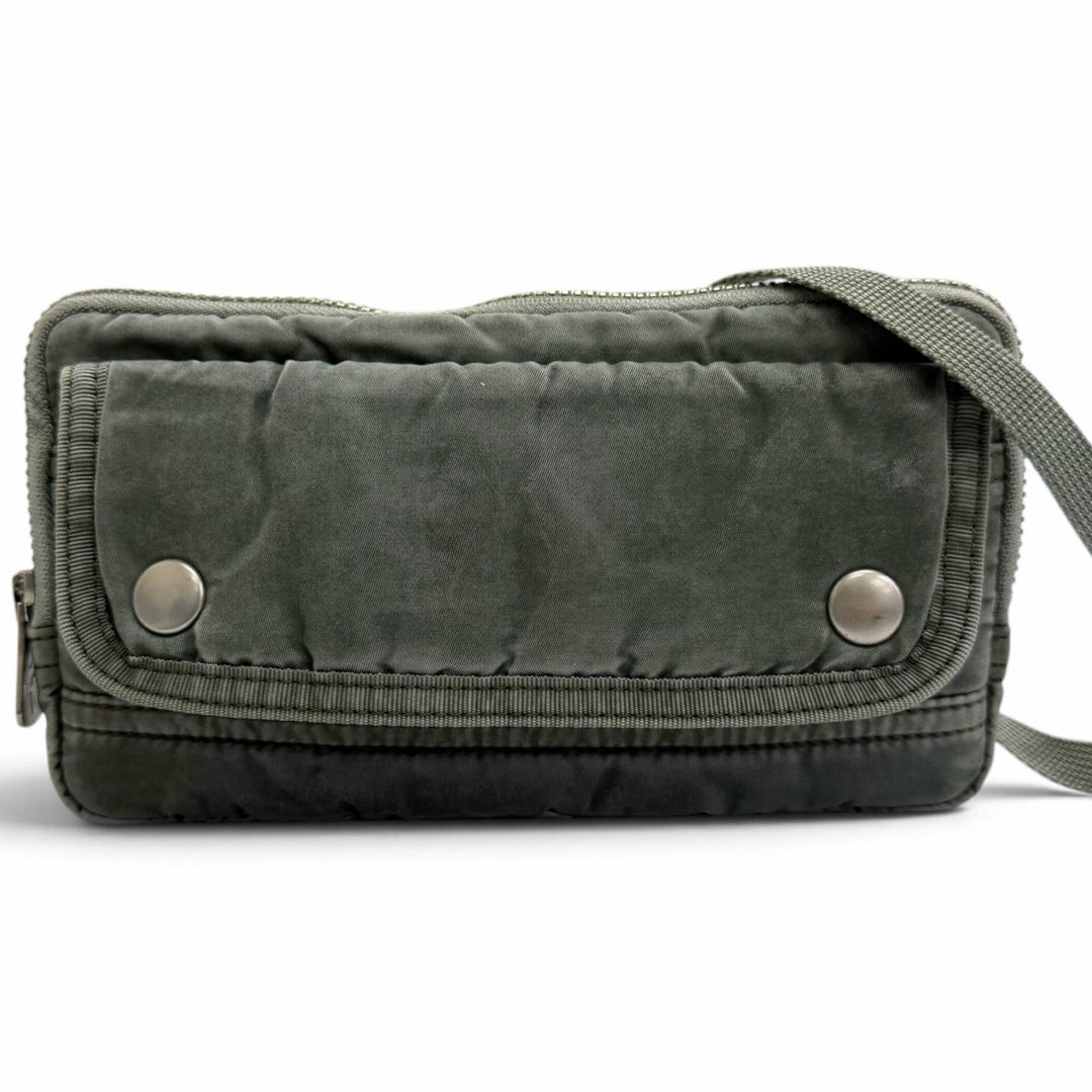 美品□PORTER CLASSIC ポータークラシック SUPER NYLON WALLET POUCH ナイロン ウォレットポーチ ショルダーバッグ カーキ メンズ