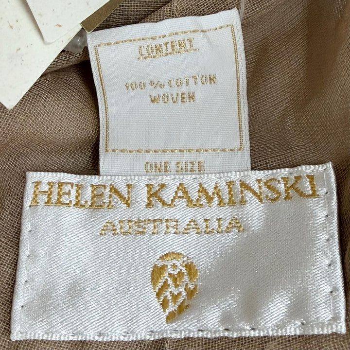 未使用品▼HELEN KAMINSKI ヘレンカミンスキー リボン シルバー金具 ワイドブリム 広帽子 ハット ２点セット ブラウン ピンク レディース