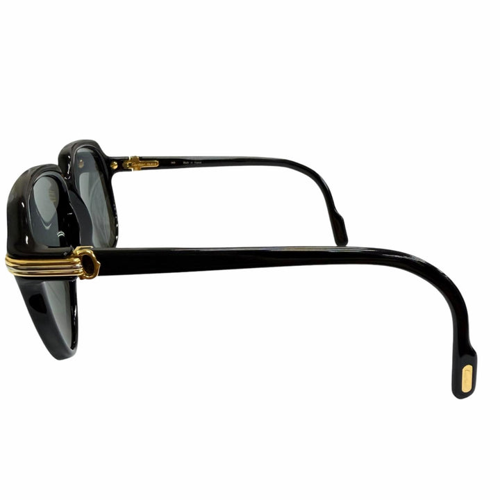 良品□Cartier カルティエ ヴィンテージ 140 90s トリニティ ティアドロップ サングラス ブラック ゴールド グレー 60□15 フランス製