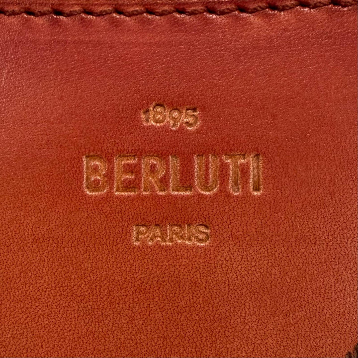 極美品▼BERLUTI ベルルッティ イタウバ グラディアント レザー カリグラフィ ラウンドジップロングウォレット 長財布 オレンジ シルバー