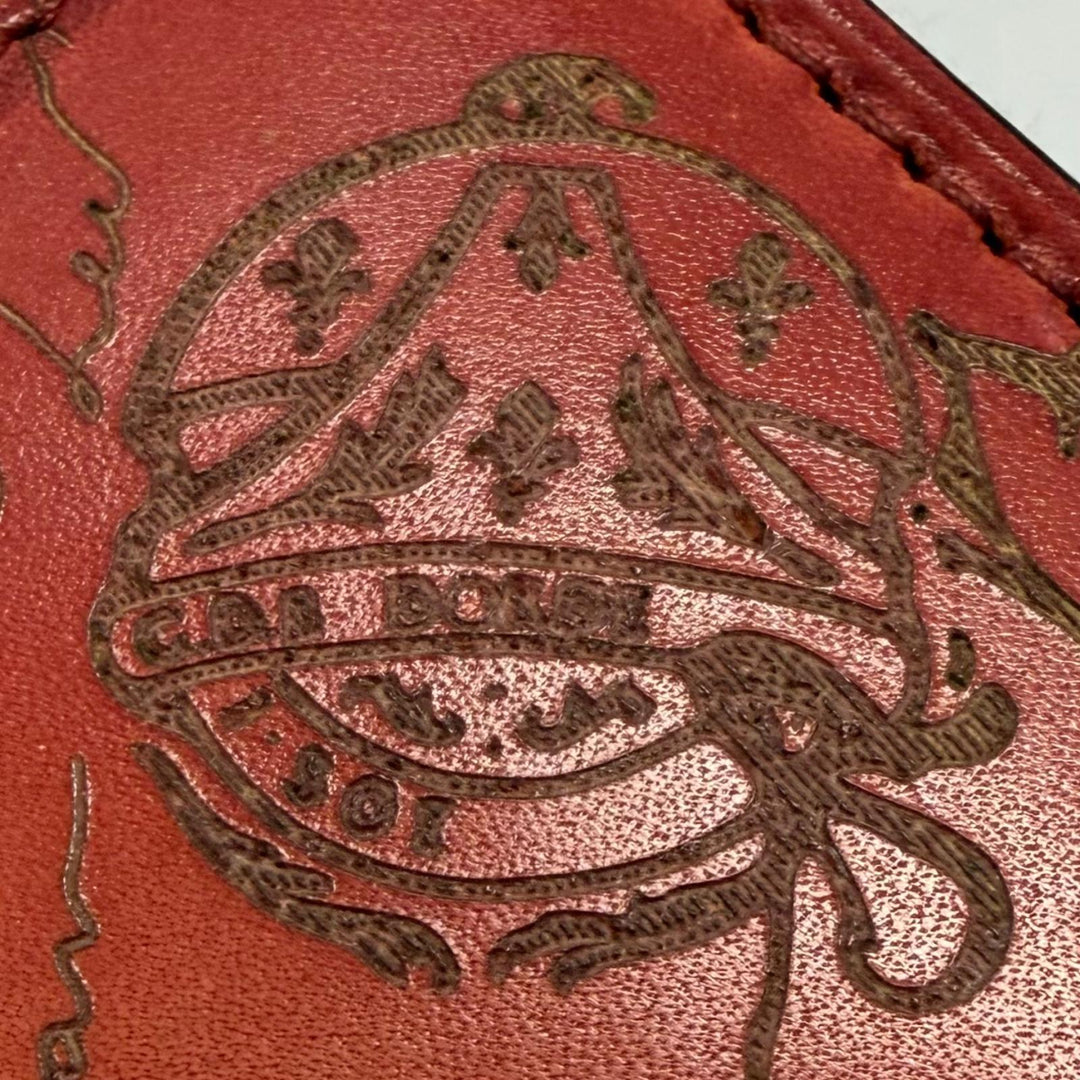 極美品▼BERLUTI ベルルッティ イタウバ グラディアント レザー カリグラフィ ラウンドジップロングウォレット 長財布 オレンジ シルバー