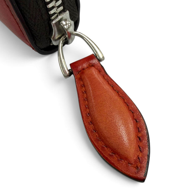 極美品▼BERLUTI ベルルッティ イタウバ グラディアント レザー カリグラフィ ラウンドジップロングウォレット 長財布 オレンジ シルバー