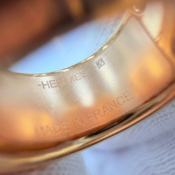 未使用品☆HERMES エルメス オランプ PM イヤーカフ リザード イヤリング ブラウン ピンクゴールド フランス製 レディース 箱・保存袋付