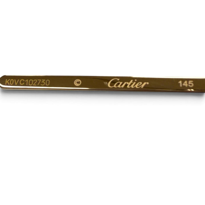 極美品▼Cartier カルティエ CT0163S ツーブリッジ アイウェア サングラス シルバー ゴールド 145 デモレンズ 定価192500円 箱・保存袋付