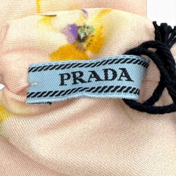 未使用品★PRADA プラダ 25SS 1IF015 Reナイロン シュシュ 日本限定 トライアングルロゴ フローラル ピンク イタリア製 レディース 箱付