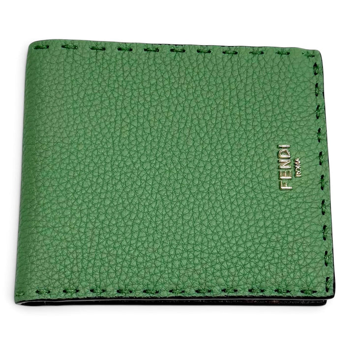 未使用品★FENDI フェンディ 7M0193 フェンディ セレリア バイフォールド ロゴ金具 レザー コンパクトウォレット 二つ折り財布 箱・袋付
