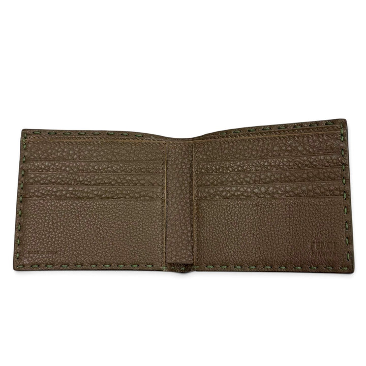 未使用品★FENDI フェンディ 7M0193 フェンディ セレリア バイフォールド ロゴ金具 レザー コンパクトウォレット 二つ折り財布 箱・袋付
