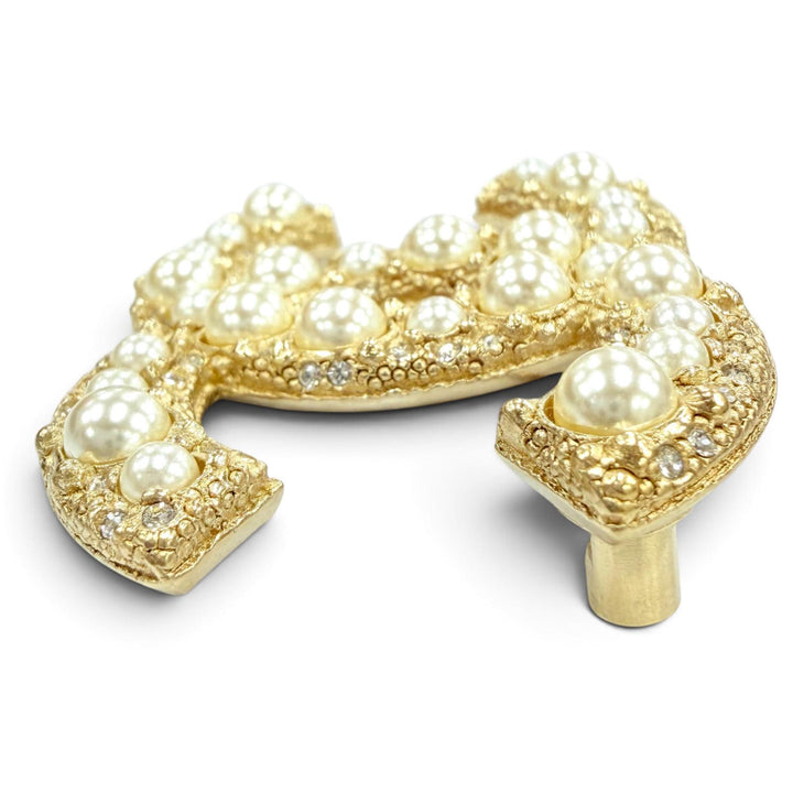 極美品☆CHANEL シャネル F24V メタル ココマーク フェイクパール ブローチ アクセサリー ゴールド フランス製 レディース 箱・保存袋付
