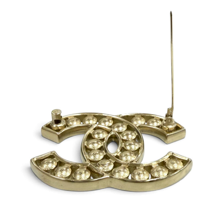 極美品★CHANEL シャネル B25V ココマーク フェイクパール ブローチ アクセサリー ホワイト ゴールド金具 イタリア製 箱・保存袋付