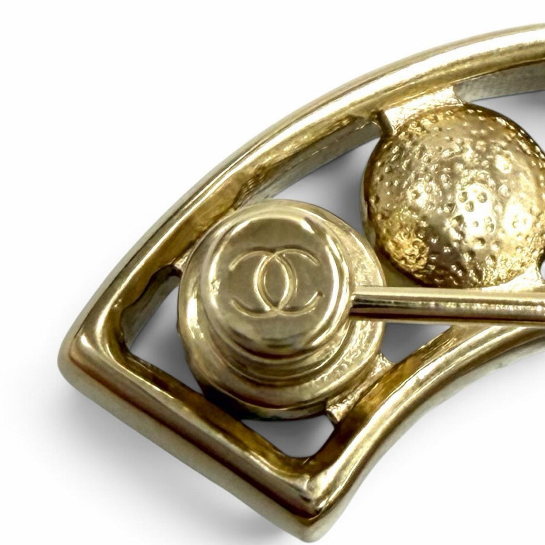 極美品★CHANEL シャネル B25V ココマーク フェイクパール ブローチ アクセサリー ホワイト ゴールド金具 イタリア製 箱・保存袋付