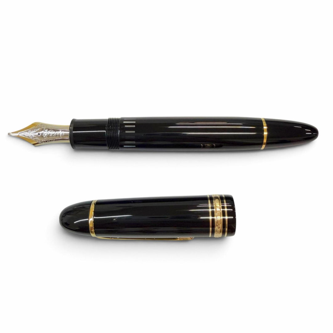 美品▼MONTBLANC モンブラン マイスターシュテュック 149 ペン先18K Bニブ ホワイトスター 万年筆 ブラック ゴールド ドイツ製 メンズ