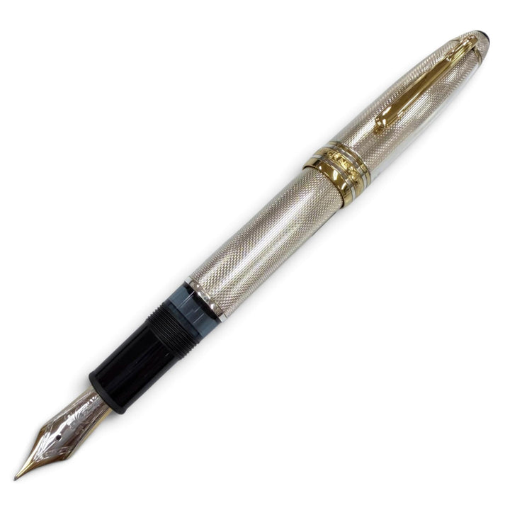 美品▼MONTBLANC モンブラン マイスターシュテュック 146 ソリテール 925 ペン先18K Mニブ ホワイトスター 万年筆 シルバー 重量50.37g