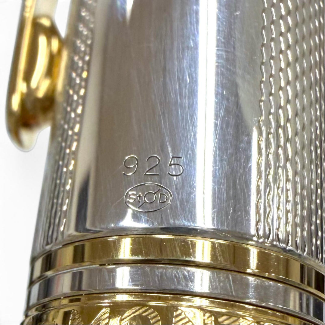 美品▼MONTBLANC モンブラン マイスターシュテュック 146 ソリテール 925 ペン先18K Mニブ ホワイトスター 万年筆 シルバー 重量50.37g