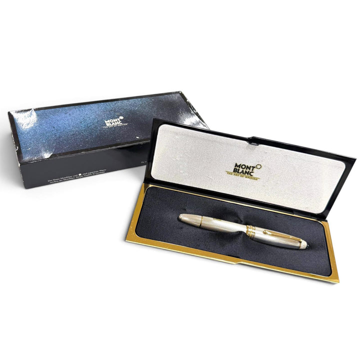 美品▼MONTBLANC モンブラン マイスターシュテュック 146 ソリテール 925 ペン先18K Mニブ ホワイトスター 万年筆 シルバー 重量50.37g