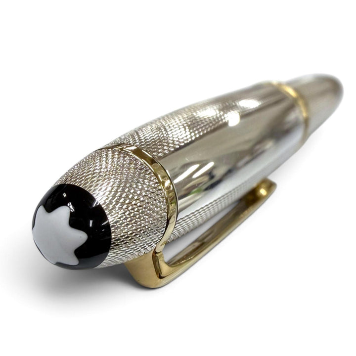 美品▼MONTBLANC モンブラン マイスターシュテュック 146 ソリテール 925 ペン先18K Mニブ ホワイトスター 万年筆 シルバー 重量50.37g