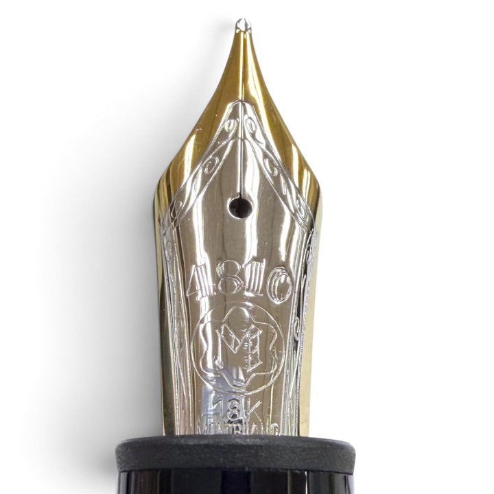 美品▼MONTBLANC モンブラン マイスターシュテュック 146 ソリテール 925 ペン先18K Mニブ ホワイトスター 万年筆 シルバー 重量50.37g