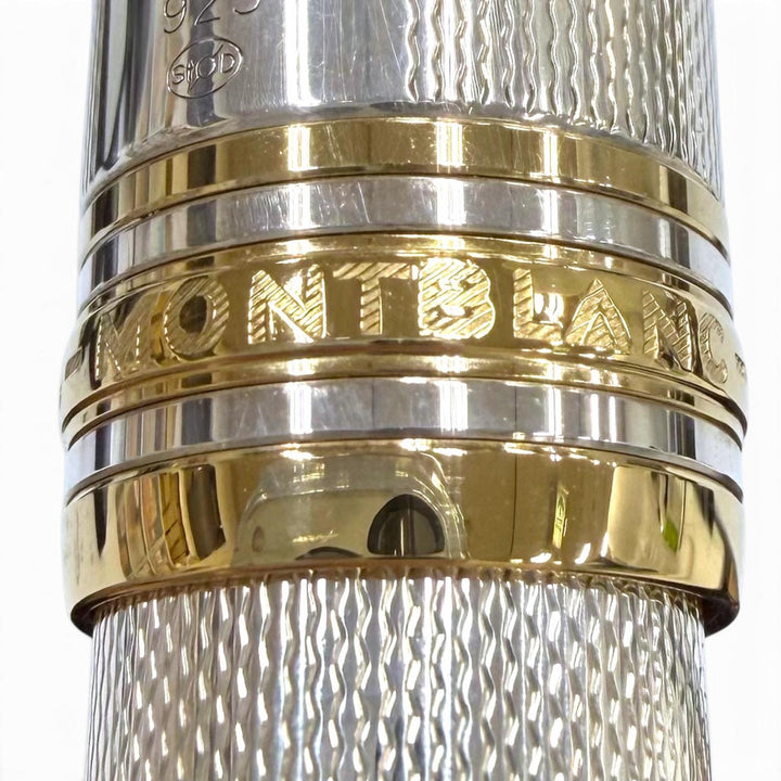 美品▼MONTBLANC モンブラン マイスターシュテュック 146 ソリテール 925 ペン先18K Mニブ ホワイトスター 万年筆 シルバー 重量50.37g