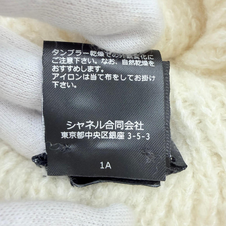 極美品☆CHANEL シャネル カシミヤ シルク ココマーク刺繍 ビーニー ニット帽 ニットキャップ アイボリー イタリア製 正規品 レディース