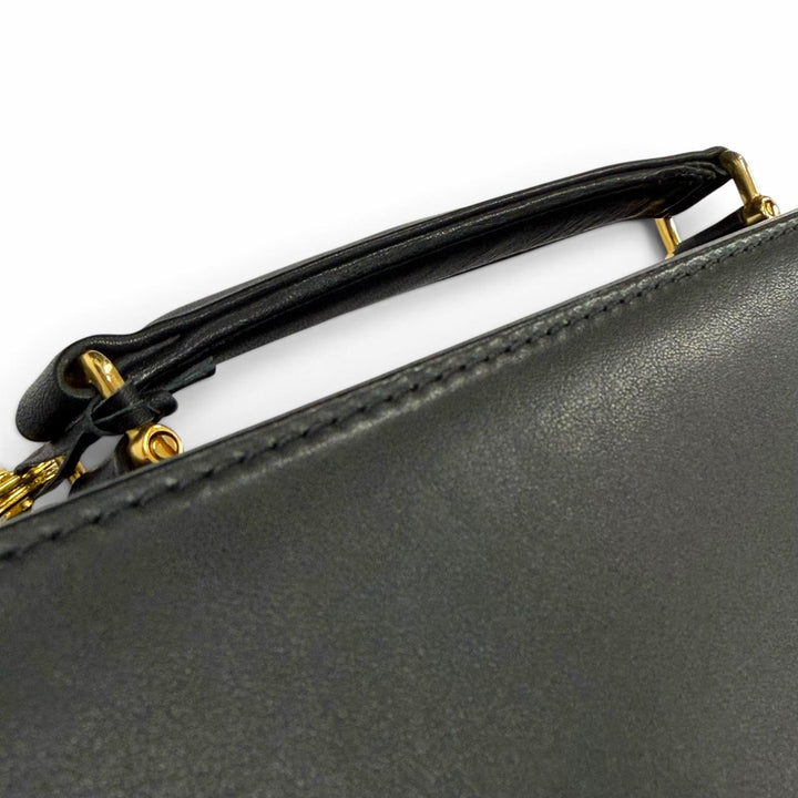 極美品▼MONTBLANC モンブラン レザー 鍵付き ホワイトスター アタッシュケース ビジネスバッグ ブラック ゴールド金具 メンズ